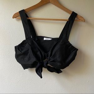 A.L.C Women's 4 Barnes Tie Front BraTop Blk NWT
